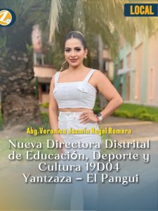 Nueva Directora Distrital de Educación, Deporte y Cultura 19D04 Yantzaza – El Pangui